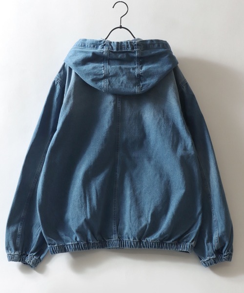 SITRY(シトリー)の「Denim Zip Hoodie/デニムパーカー デニムジャケット ブルゾン フルジップパーカー フーディー(デニムジャケット・メンズ・ネイビー/ライトグレー/ブラック/ライトブルー・M/L/LL)」の9枚目の写真
