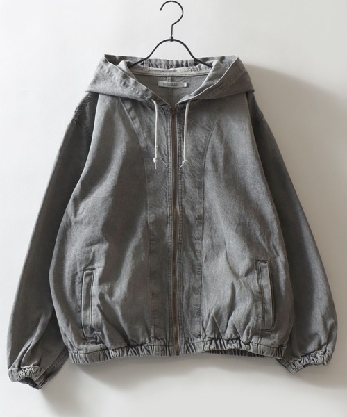 SITRY(シトリー)の「Denim Zip Hoodie/デニムパーカー デニムジャケット ブルゾン フルジップパーカー フーディー(デニムジャケット・メンズ・ネイビー/ライトグレー/ブラック/ライトブルー・M/L/LL)」の6枚目の写真