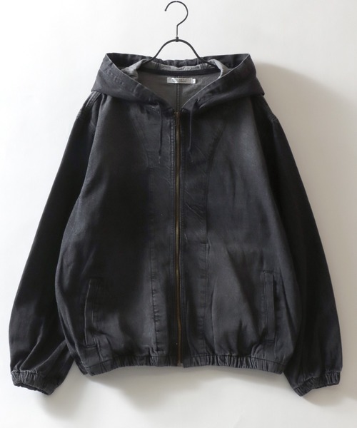 SITRY(シトリー)の「Denim Zip Hoodie/デニムパーカー デニムジャケット ブルゾン フルジップパーカー フーディー(デニムジャケット・メンズ・ネイビー/ライトグレー/ブラック/ライトブルー・M/L/LL)」の5枚目の写真