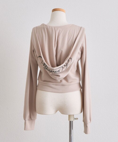 OLIVE des OLIVE(オリーブデオリーブ)の「レースアップレイヤード風パーカー(Tシャツ/カットソー・レディース・ベージュ/トップグレー/ピンク/ブラック・FREE)」の17枚目の写真