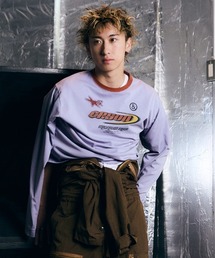 ＆RSON（アンダーソン）の「配色デザイン ロングスリーブTシャツ / グラフィック オーバーサイズロンT（Tシャツ/カットソー）」