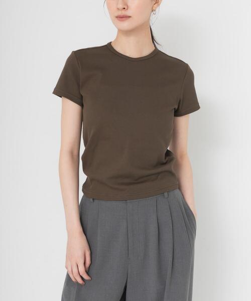 URBAN RESEARCH(アーバンリサーチ)の「new basic BABY SKIN T-SHIRTS(Tシャツ/カットソー・レディース・ネイビー/カーキ/オフホワイト・FREE)」の1枚目の写真