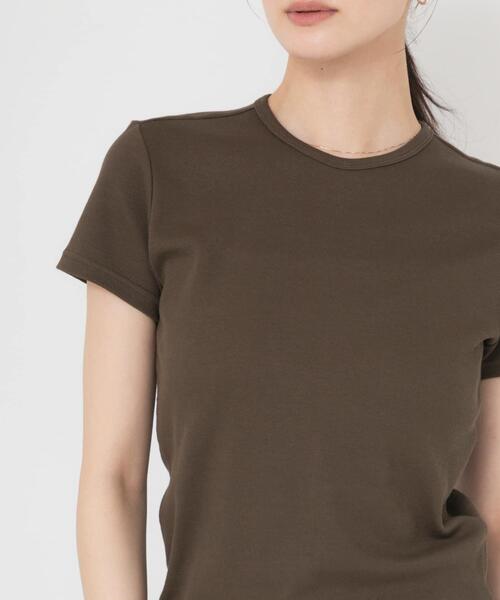 URBAN RESEARCH(アーバンリサーチ)の「new basic BABY SKIN T-SHIRTS(Tシャツ/カットソー・レディース・ネイビー/カーキ/オフホワイト・FREE)」の5枚目の写真