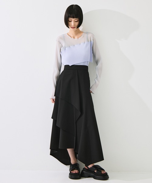 STUDIOUS(ステュディオス)の「【STUDIOUS/ステュディオス】Layered Flare Skirt/ウォッシャブル/ウエストゴム/腰回りカバー(スカート・レディース・ブラウン/ブラック/チェック・2/1)」の17枚目の写真
