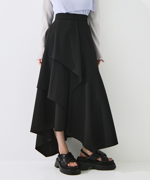 STUDIOUS(ステュディオス)の「【STUDIOUS/ステュディオス】Layered Flare Skirt/ウォッシャブル/ウエストゴム/腰回りカバー(スカート・レディース・ブラウン/ブラック/チェック・2/1)」の19枚目の写真