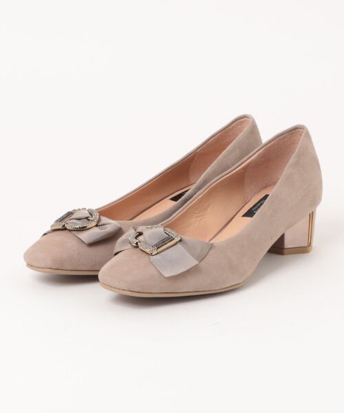 LANVIN collection（ランバン コレクション）の「リボンモチーフスクエアトゥパンプス（パンプス・レディース・ベージュ/ブラック・22.5cm/23.0cm/24.0cm/23.5cm/24.5cm）」の2枚目の写真