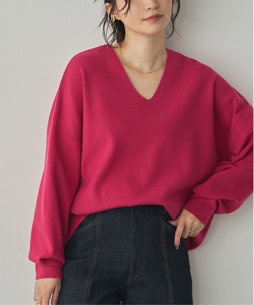 hunch(ハンチ)の「【静電気防止】やわもちヤーン ドロップショルダーニット(ニット/セーター・レディース・ブラウン/アイボリー/グリーン/ピンク/ブラック・FREE)」の17枚目の写真
