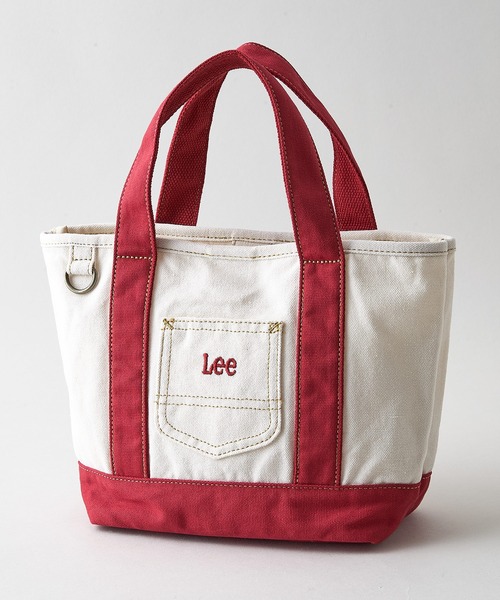 Lee(リー)の「【Lee/リー】【お気に入りのチャームやキーホルダーを付けられるDカン付き】ミニトートバッグ ブランドロゴ刺繍 ワークポケット ランチバッグ ユニセックス(トートバッグ・レディース・ブラック/ネイビー/レッド/インディゴブルー/グリーン・FREE)」の5枚目の写真