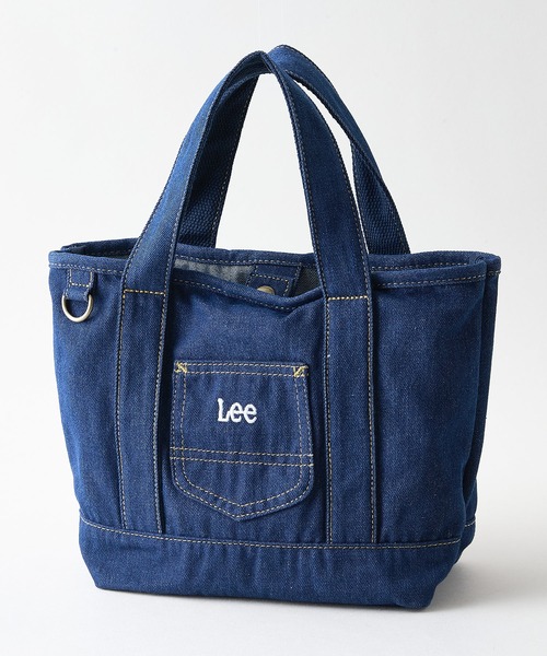 Lee(リー)の「【Lee/リー】【お気に入りのチャームやキーホルダーを付けられるDカン付き】ミニトートバッグ ブランドロゴ刺繍 ワークポケット ランチバッグ ユニセックス(トートバッグ・レディース・ブラック/ネイビー/レッド/インディゴブルー/グリーン・FREE)」の4枚目の写真