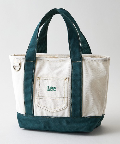 Lee(リー)の「【Lee/リー】【お気に入りのチャームやキーホルダーを付けられるDカン付き】ミニトートバッグ ブランドロゴ刺繍 ワークポケット ランチバッグ ユニセックス(トートバッグ・レディース・ブラック/ネイビー/レッド/インディゴブルー/グリーン・FREE)」の2枚目の写真