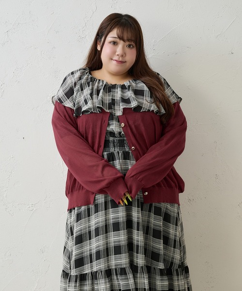 Louiosy(ルオシー)の「【Louiosy】【大きいサイズ】ラッフル襟ティアードワンピース(ワンピース・レディース・ブラック系その他/ブラウン系その他・3L/LL/4L)」の19枚目の写真