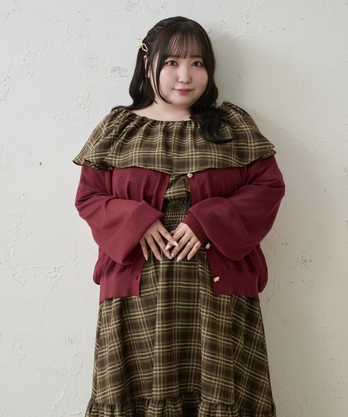 Louiosy(ルオシー)の「【Louiosy】【大きいサイズ】ラッフル襟ティアードワンピース(ワンピース・レディース・ブラック系その他/ブラウン系その他・3L/LL/4L)」の6枚目の写真