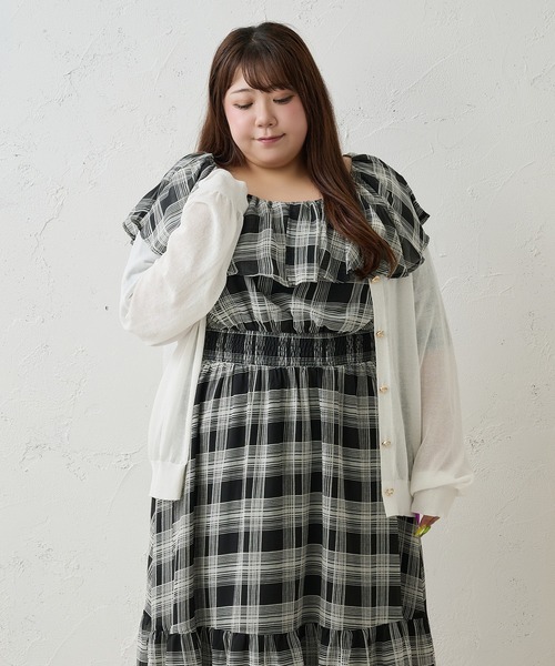 Louiosy(ルオシー)の「【Louiosy】【大きいサイズ】ラッフル襟ティアードワンピース(ワンピース・レディース・ブラック系その他/ブラウン系その他・3L/LL/4L)」の11枚目の写真