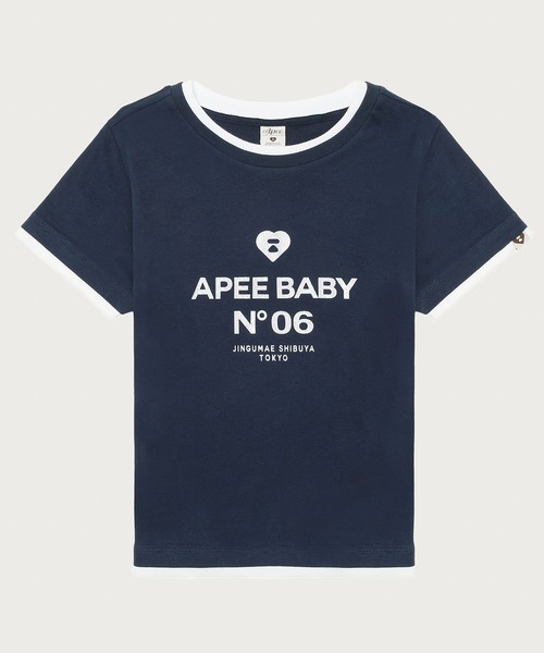 APEE BY A BATHING APE(エイピーバイアベイシングエイプ)の「APEE LAYERED GLITTER PRINT TEE(Tシャツ/カットソー・レディース・ネイビー/グレー・SMALL/X-SMALL)」の1枚目の写真