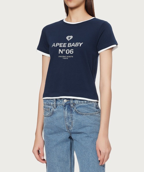 APEE BY A BATHING APE(エイピーバイアベイシングエイプ)の「APEE LAYERED GLITTER PRINT TEE(Tシャツ/カットソー・レディース・ネイビー/グレー・SMALL/X-SMALL)」の3枚目の写真