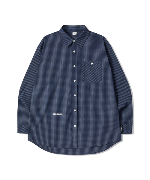 LIFE WORK（ライフワーク）の「マニュアルチェックシャツ（シャツ/ブラウス・メンズ・ホワイト/ネイビー・MEDIUM/LARGE）」の2枚目の写真