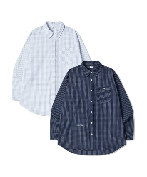 LIFE WORK（ライフワーク）の「マニュアルチェックシャツ（シャツ/ブラウス・メンズ・ホワイト/ネイビー・MEDIUM/LARGE）」の3枚目の写真