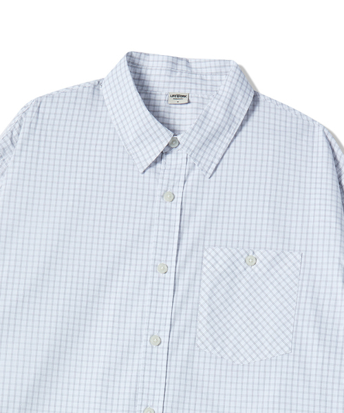 LIFE WORK（ライフワーク）の「マニュアルチェックシャツ（シャツ/ブラウス・メンズ・ホワイト/ネイビー・MEDIUM/LARGE）」の4枚目の写真