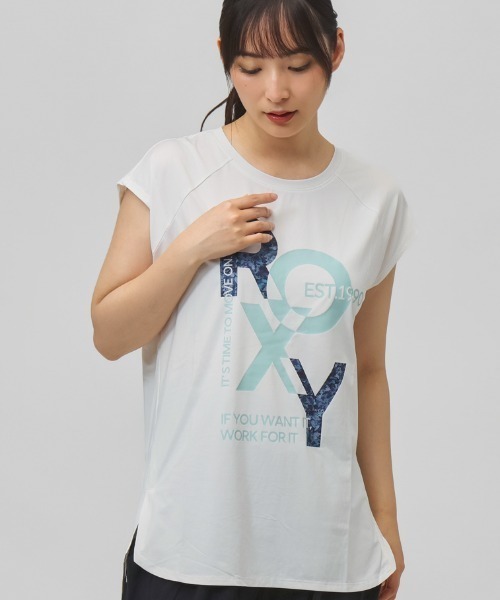ROXY(ロキシー)の「ロキシー ROXY FEEL FREE RAGLAN S/S TEE(Tシャツ/カットソー・レディース・ブルー/ブラック/ホワイト・L/M)」の1枚目の写真
