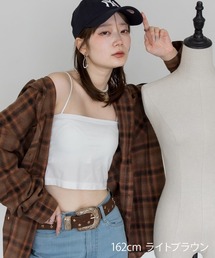 オーバーサイズ微起毛フードチェックシャツ