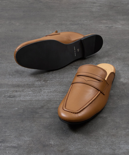 PADRONE(パドローネ)の「PADRONE パドローネ / FT CUTOFF Loafer フラットソールカットオフレザーローファー / PU8395-2001(ローファー・メンズ・ブラック/ブラウン・41/40/42)」の2枚目の写真