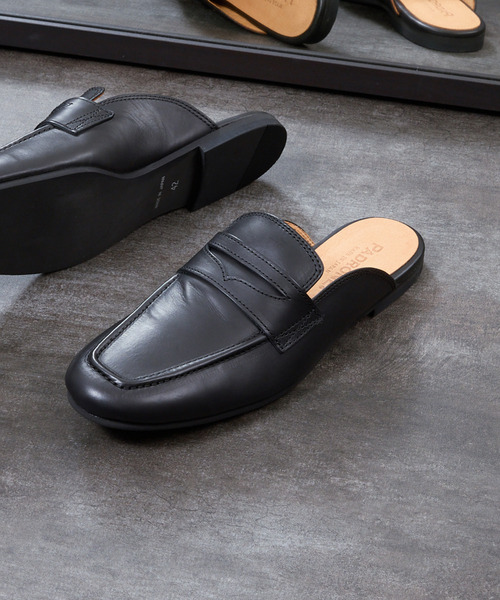 PADRONE(パドローネ)の「PADRONE パドローネ / FT CUTOFF Loafer フラットソールカットオフレザーローファー / PU8395-2001(ローファー・メンズ・ブラック/ブラウン・41/40/42)」の1枚目の写真