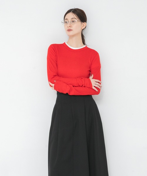 URBAN RESEARCH(アーバンリサーチ)の「W100クルーネックカットソー(Tシャツ/カットソー・レディース・オフホワイト/レッド/グレー・FREE)」の11枚目の写真
