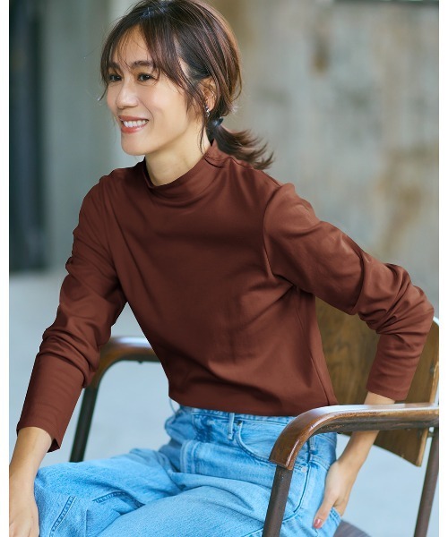 セール】超長綿ハイネック／無地（Tシャツ/カットソー）｜DoCLASSE