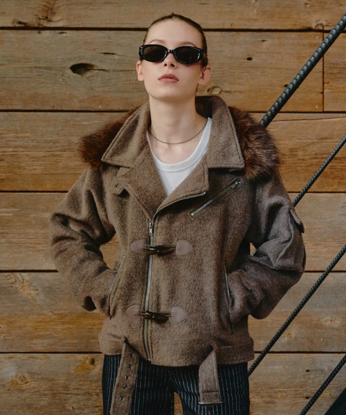 D.i.aライダースジャケット フェイクファー FAUX FUR RIDERS JACKET / フェイクファーライダースジャケット