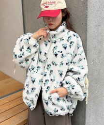 花柄ボアブルゾン