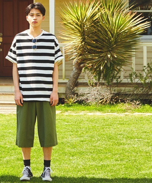 WEGO（ウィゴー）の「WEGO/スラブ天竺ビッグTシャツ（Tシャツ/カットソー・メンズ・ブラック系その他/杢グレー/ブラック/ホワイト/ベージュ系その他/カーキ/サックスブルー/レッド/ブルー系その他・LARGE/MEDIUM）」の10枚目の写真