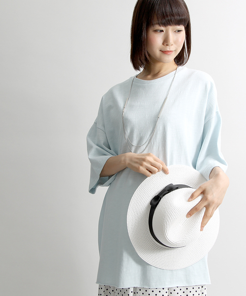 WEGO（ウィゴー）の「WEGO/スラブ天竺ビッグTシャツ（Tシャツ/カットソー・メンズ・ブラック系その他/杢グレー/ブラック/ホワイト/ベージュ系その他/カーキ/サックスブルー/レッド/ブルー系その他・LARGE/MEDIUM）」の16枚目の写真