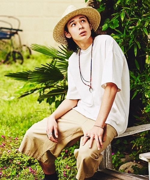 WEGO（ウィゴー）の「WEGO/スラブ天竺ビッグTシャツ（Tシャツ/カットソー・メンズ・ブラック系その他/杢グレー/ブラック/ホワイト/ベージュ系その他/カーキ/サックスブルー/レッド/ブルー系その他・LARGE/MEDIUM）」の11枚目の写真