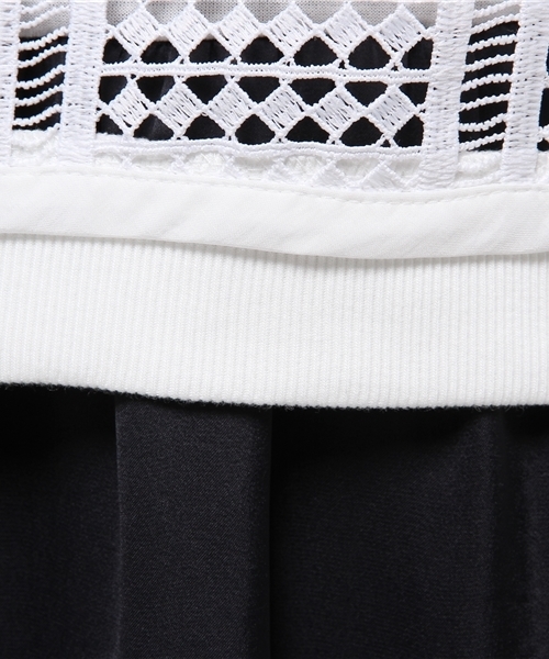 REAL CUBE（リアルキューブ）の「メッシュ切替レイヤードノースリーブワンピース（ワンピース・レディース・オフホワイト・38）」の2枚目の写真