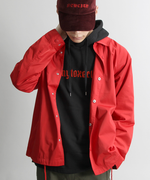 WEGO（ウィゴー）の「WEGO/コーチジャケット（ブルゾン・メンズ・ブラック/ターコイズブルー/レッド/パープル・MEDIUM/LARGE）」の4枚目の写真