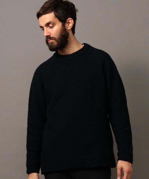 BEAUTY&YOUTH UNITED ARROWS（ビューティーアンドユースユナイテッドアローズ）の「BY ∴ チューブ ウォッシャブル ニット -MADE IN JAPAN-◆（ニット/セーター・メンズ・ネイビー/ホワイト・MEDIUM/X-LARGE/LARGE/SMALL）」の2枚目の写真