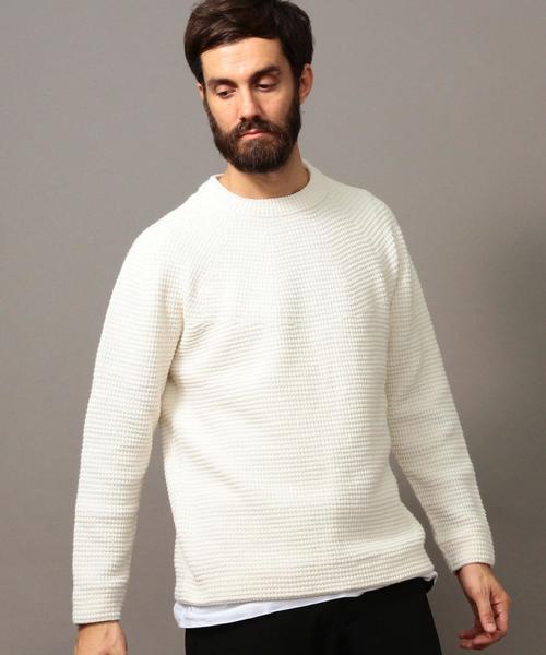 BEAUTY&YOUTH UNITED ARROWS（ビューティーアンドユースユナイテッドアローズ）の「BY ∴ チューブ ウォッシャブル ニット -MADE IN JAPAN-◆（ニット/セーター・メンズ・ネイビー/ホワイト・MEDIUM/X-LARGE/LARGE/SMALL）」の6枚目の写真