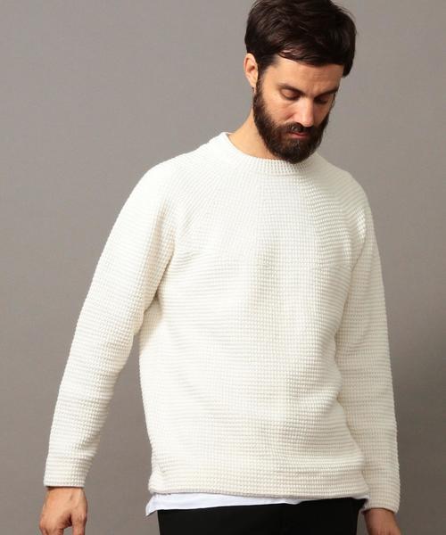 BEAUTY&YOUTH UNITED ARROWS（ビューティーアンドユースユナイテッドアローズ）の「BY ∴ チューブ ウォッシャブル ニット -MADE IN JAPAN-◆（ニット/セーター・メンズ・ネイビー/ホワイト・MEDIUM/X-LARGE/LARGE/SMALL）」の7枚目の写真