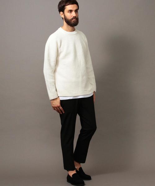 BEAUTY&YOUTH UNITED ARROWS（ビューティーアンドユースユナイテッドアローズ）の「BY ∴ チューブ ウォッシャブル ニット -MADE IN JAPAN-◆（ニット/セーター・メンズ・ネイビー/ホワイト・MEDIUM/X-LARGE/LARGE/SMALL）」の10枚目の写真