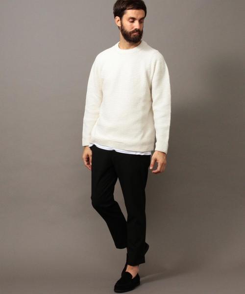 BEAUTY&YOUTH UNITED ARROWS（ビューティーアンドユースユナイテッドアローズ）の「BY ∴ チューブ ウォッシャブル ニット -MADE IN JAPAN-◆（ニット/セーター・メンズ・ネイビー/ホワイト・MEDIUM/X-LARGE/LARGE/SMALL）」の11枚目の写真