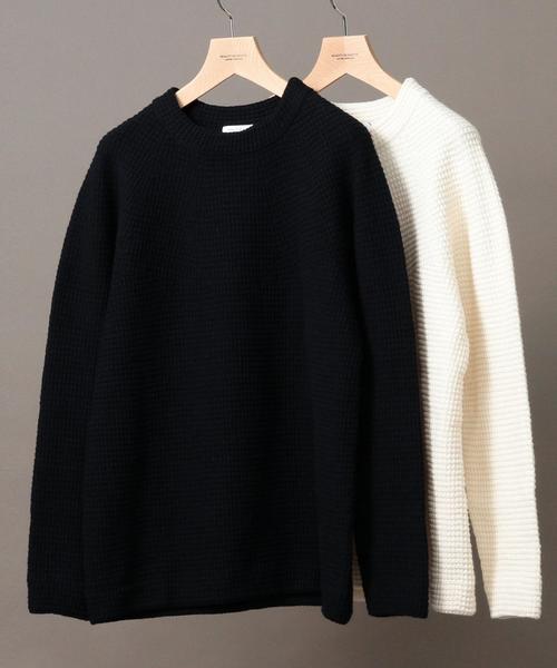 BEAUTY&YOUTH UNITED ARROWS（ビューティーアンドユースユナイテッドアローズ）の「BY ∴ チューブ ウォッシャブル ニット -MADE IN JAPAN-◆（ニット/セーター・メンズ・ネイビー/ホワイト・MEDIUM/X-LARGE/LARGE/SMALL）」の9枚目の写真