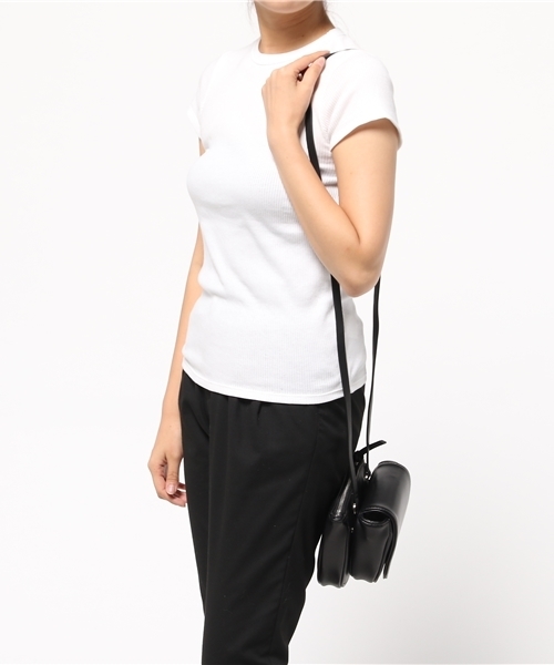 SLY（スライ）の「DOUBLE POCKET SHOULDER BAG（ショルダーバッグ・レディース・ブラック/ブラウン・FREE）」の9枚目の写真