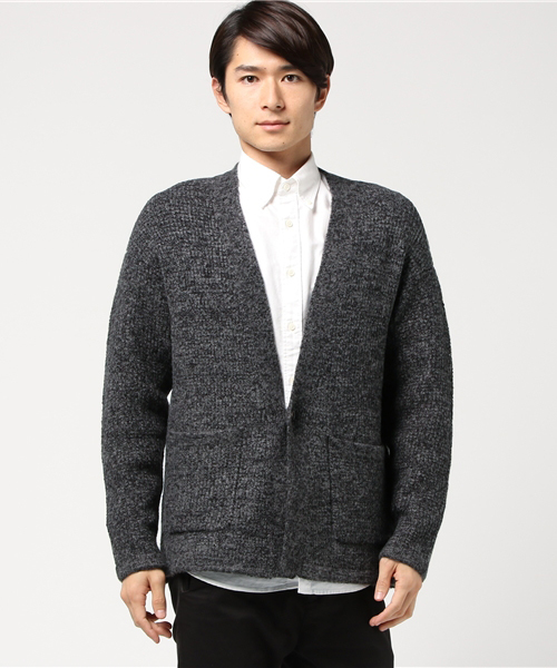 Denime（ドゥニーム）の「ワッフルVネックニットカーディガン（カーディガン/ボレロ・メンズ・キャメル/ネイビー/杢グレー/ブラック・MEDIUM/LARGE）」の3枚目の写真