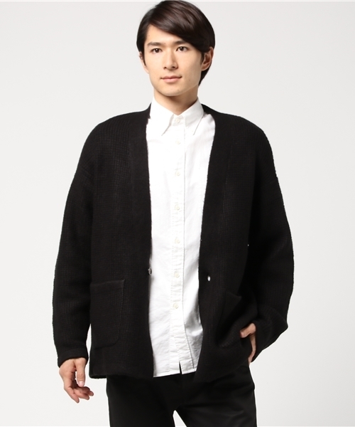 Denime（ドゥニーム）の「ワッフルVネックニットカーディガン（カーディガン/ボレロ・メンズ・キャメル/ネイビー/杢グレー/ブラック・MEDIUM/LARGE）」の20枚目の写真