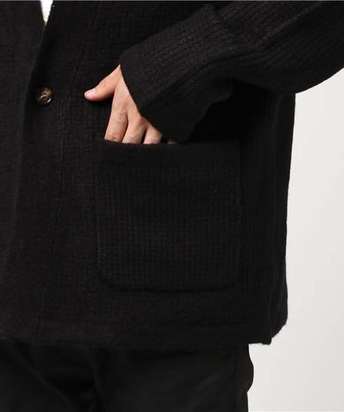 Denime（ドゥニーム）の「ワッフルVネックニットカーディガン（カーディガン/ボレロ・メンズ・キャメル/ネイビー/杢グレー/ブラック・MEDIUM/LARGE）」の12枚目の写真