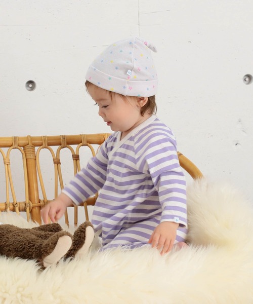 こども ビームス（コドモビームス）の「こども ビームス / 1cmボーダー 2WAY ロンパース (50～70cm)（ロンパース・キッズ・ピンク/レッド系その他/イエロー/ブルー系その他/ブラック/ブルー/ダークブラウン/ラベンダー/グリーン系その他3/イエロー系その他5/レッド系その他3/オレンジ/サックスブルー・ONE SIZE）」の18枚目の写真