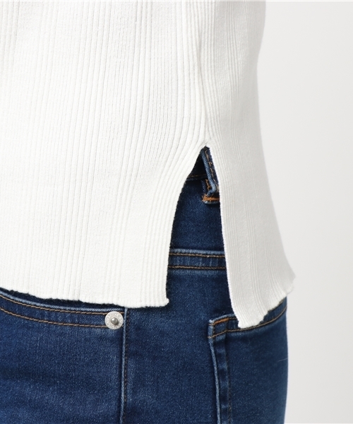 NATURAL BEAUTY BASIC（ナチュラルビューティーベーシック）の「総針リブニット（ニット/セーター・レディース・グレー/ホワイト系その他/ピンク・MEDIUM）」の9枚目の写真