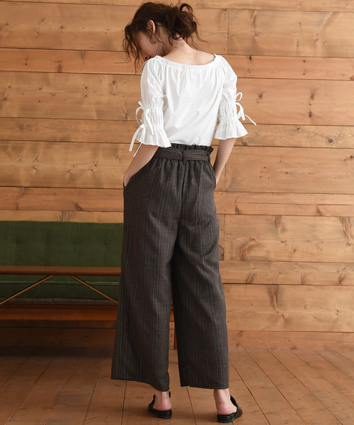 Luz Llena（ラズレナ）の「[綿100%]リボンシャーリング・オフショルブラウス（シャツ/ブラウス・レディース・ブラック/ブラウン/オフホワイト・MEDIUM）」の12枚目の写真