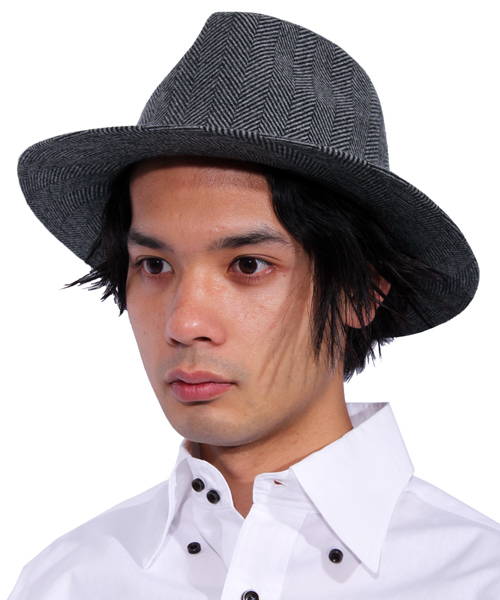 ８(eight)（エイト）の「ヘリンボーン ツバ広 中折れ ハット 帽子（ハット・メンズ・グレー/チャコールグレー・FREE）」の20枚目の写真