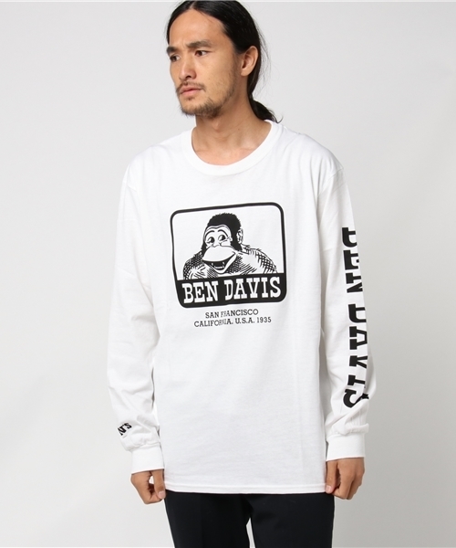 BEN DAVIS ORIGINALS(ベンデイビスオリジナルス)の「BEN DAVIS PRINT LONG SLEEVE TEE(Tシャツ/カットソー・メンズ・ホワイト/ブラック/ヘザーグレー/ピンク・MEDIUM/LARGE/SMALL/X-LARGE)」の15枚目の写真